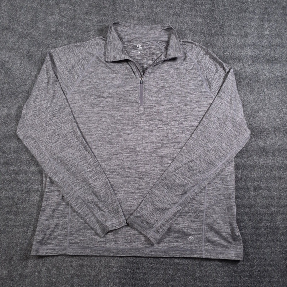 Rhoback Pullover Mens Large Heather Gray 1/4 Zip Golf Long Sleeve